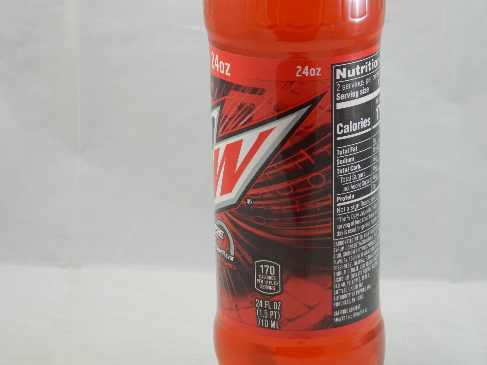 Mountain Dew Code Red Full 24 Oz Bottle 24oz Brand New MTN Discontinued Label