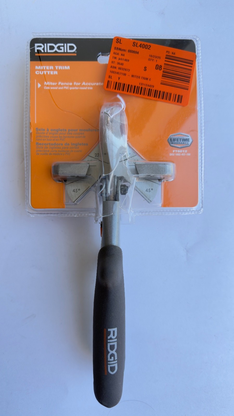 RIDGID FT6012 Miter Trim Cutter - Gray