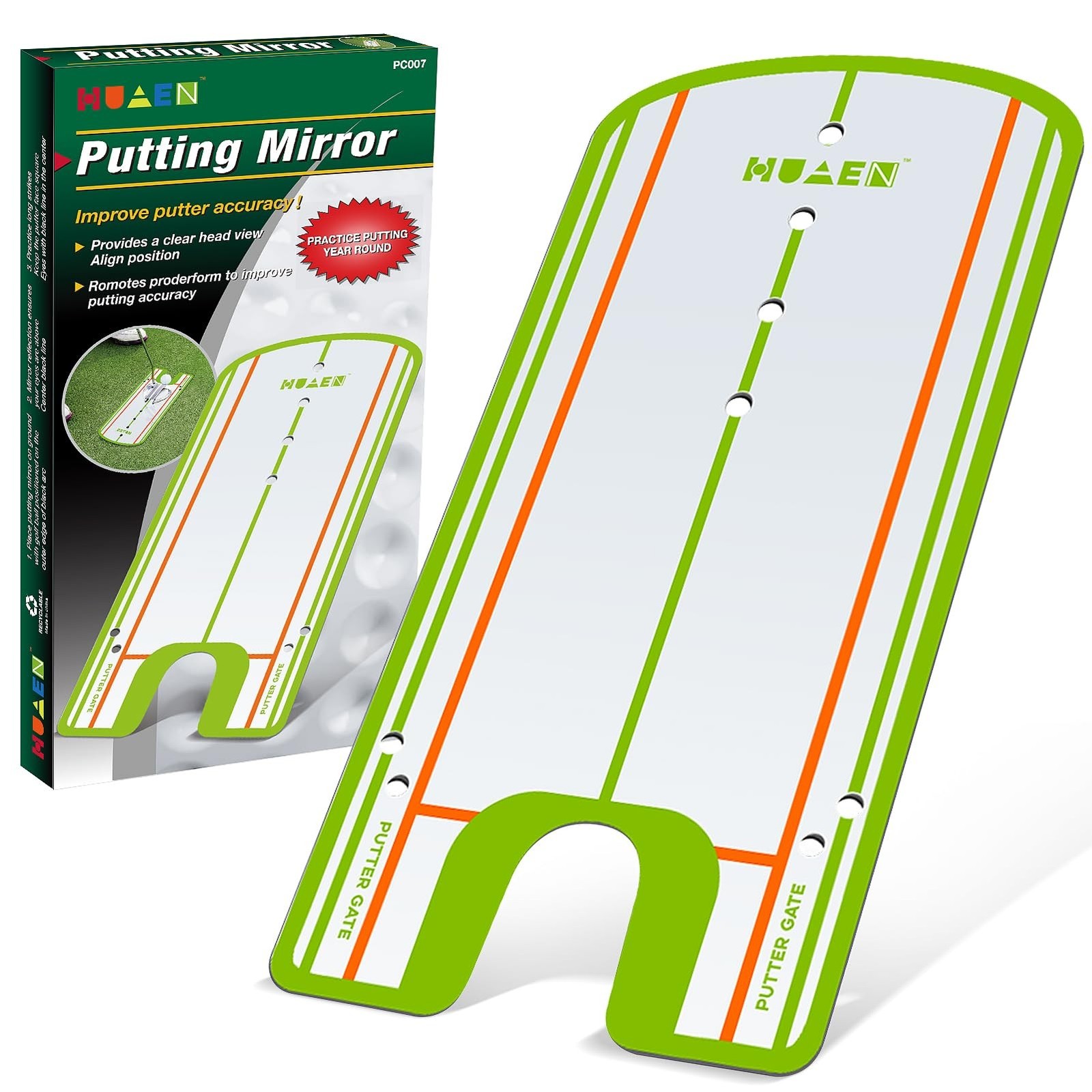 Golf Putting Alignment Mirror,Portable Golf Putting Training Aid,for Golf Put...