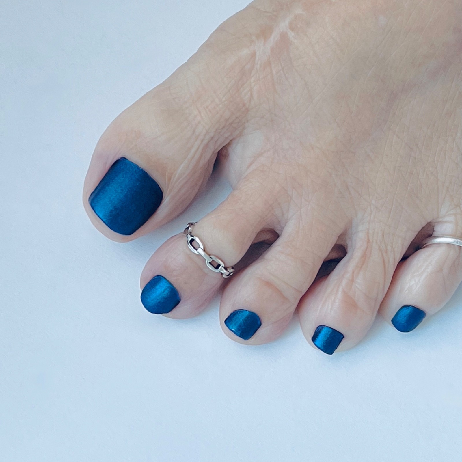 Sterling Silver Round Link Toe Ring, Silver Rings, Chain Links, Silver Band