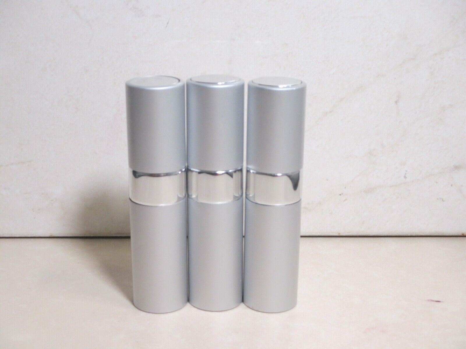 EMPTY PORTABLE SILVER ATOMIZER CASE REFILL ~ 3 PIECE LOT ~ NWOB