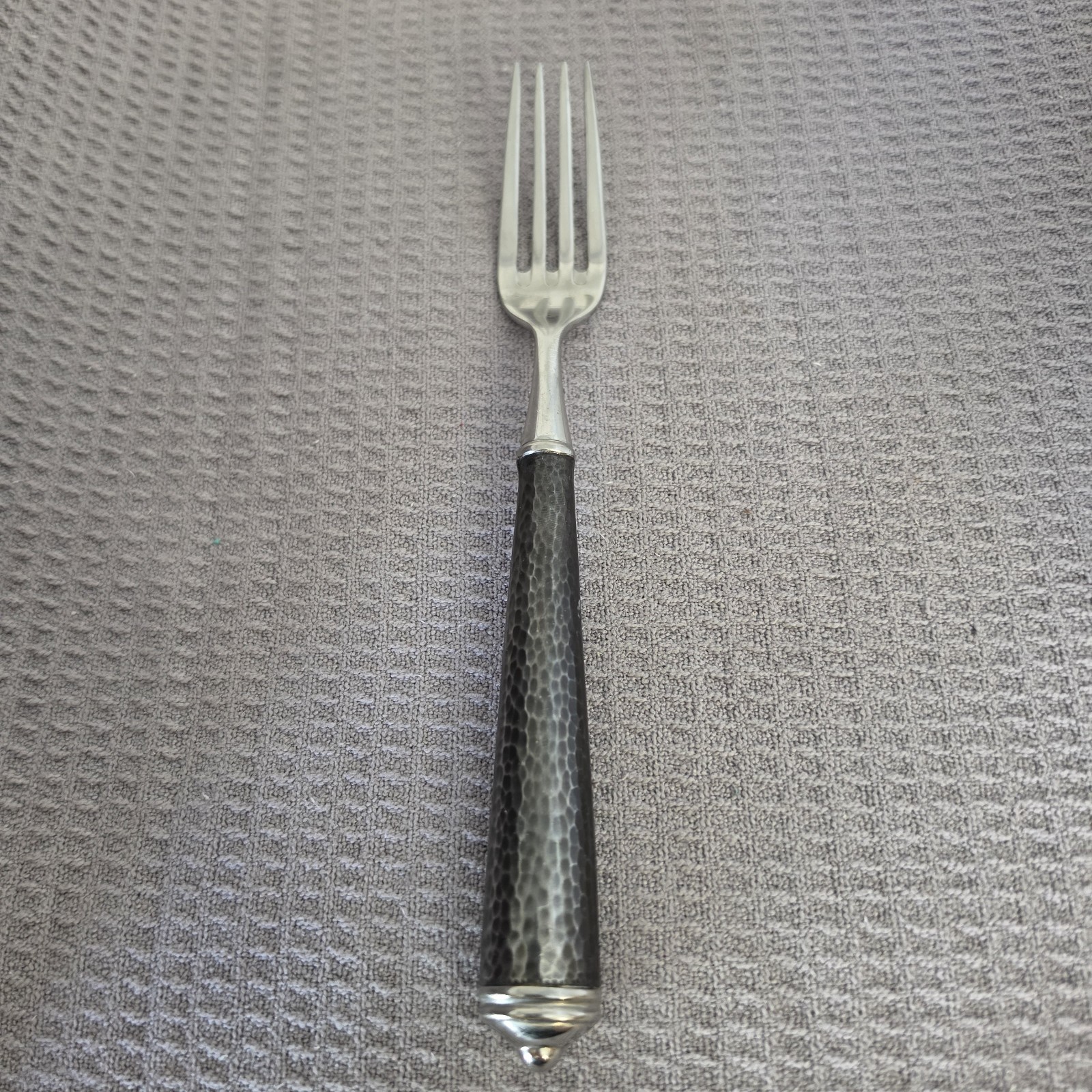 WILLIAMS SONOMA CUPOLA Dinner Fork TWO-TONE Hammered Stainless Flatware