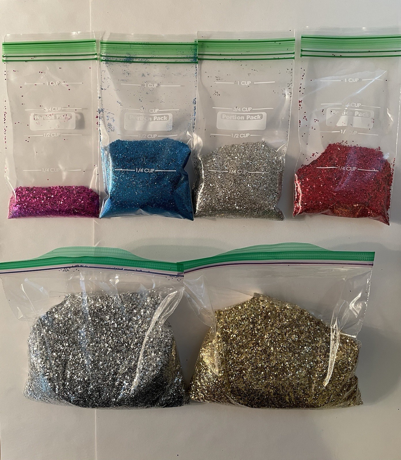 Mixed Lot Arts & Crafts Metallic Glitter Silver Gold Red Ruby Blue Approx 29 oz
