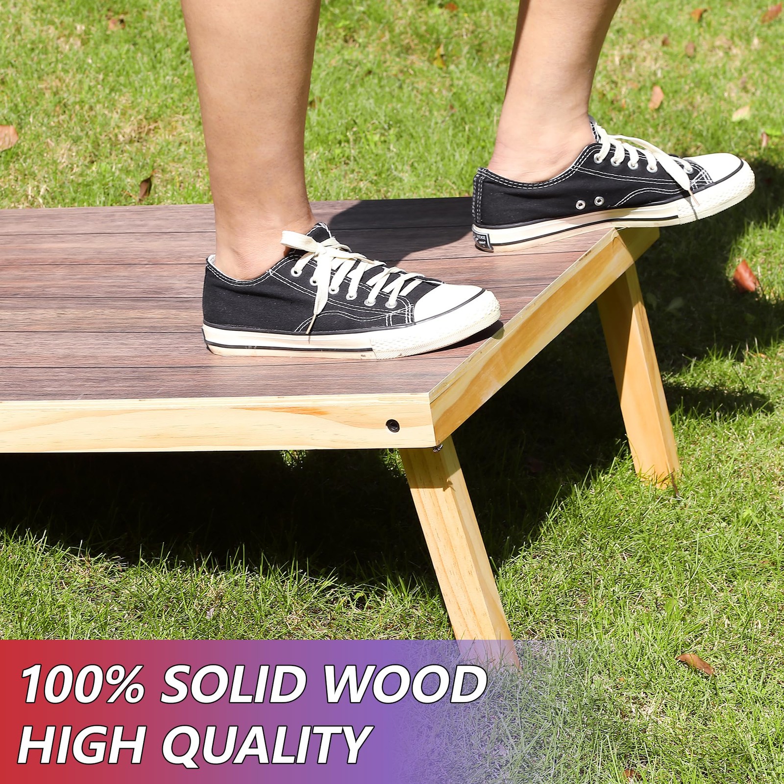 Solid Wood Cornhole Board Set, 4x2ft Regulation Cornhole Game Set with 8 Bean...