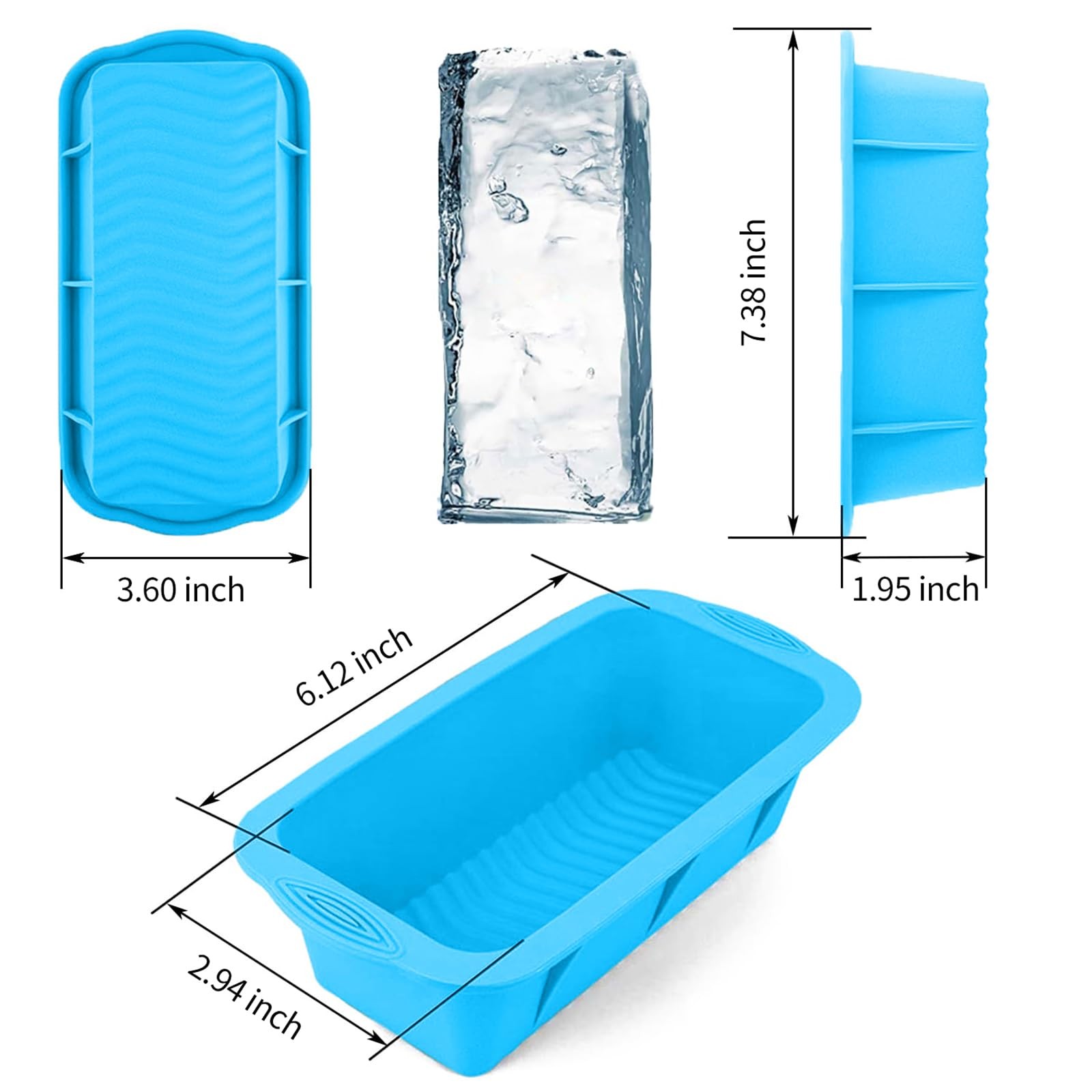Extra Large Ice Block Mold, 4 Pack 9.4lb Big Ice Cube Molds
