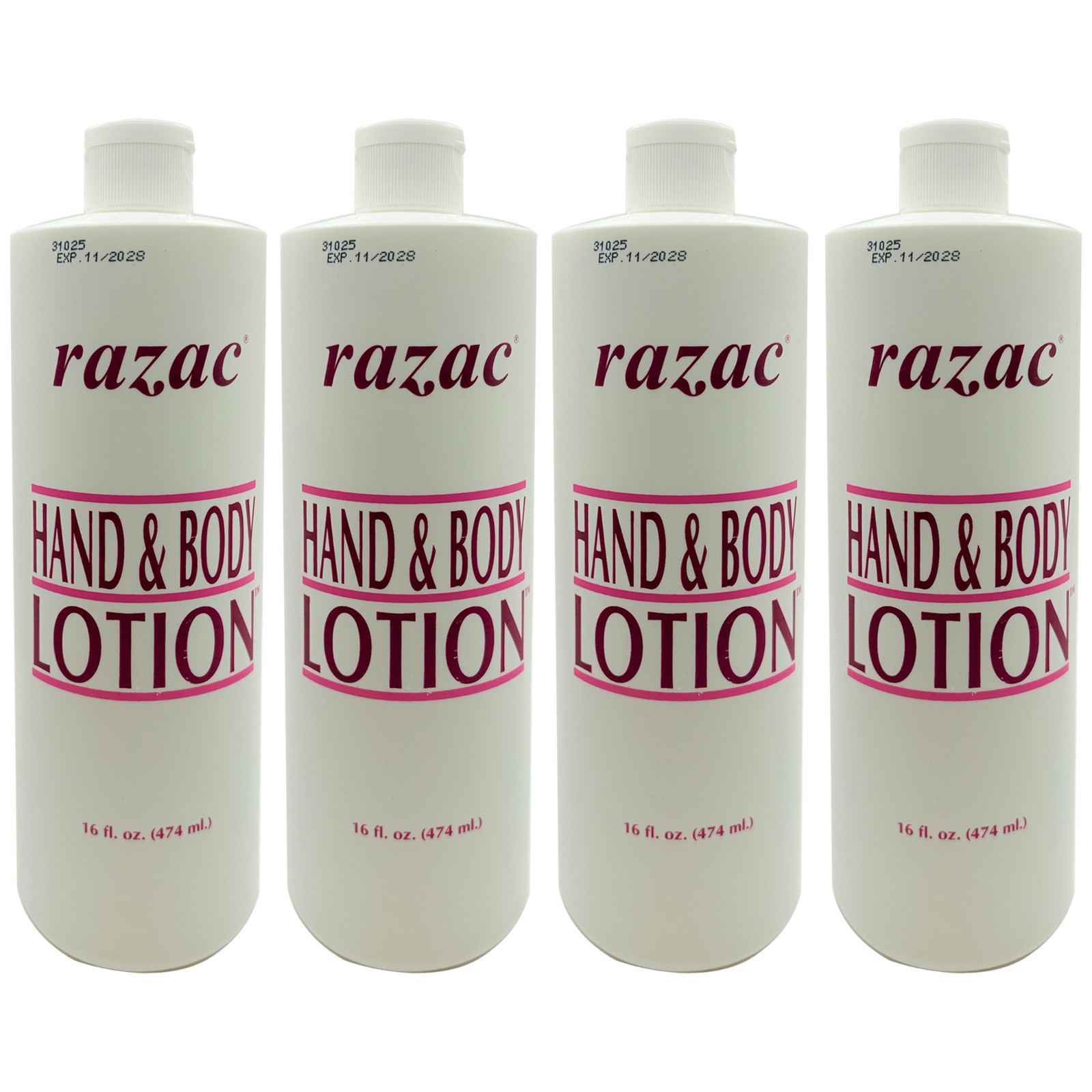 Razac Hand and Body Lotion, 16oz (4PACK) (EXP. 11/2028)