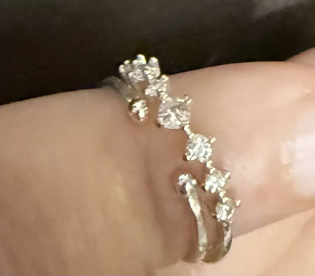 toe rings silver tone one with faux diamonds 1 plain band