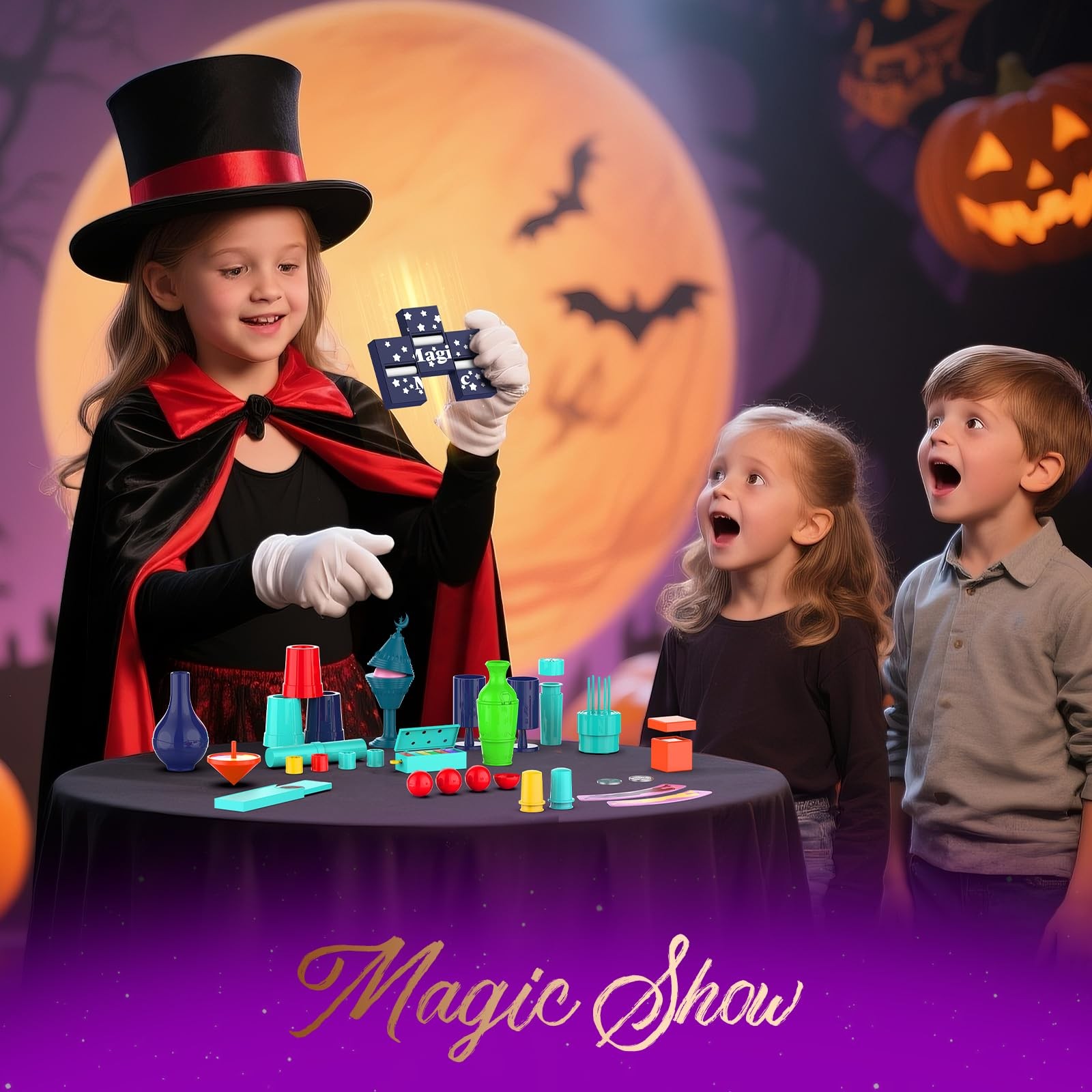 Magic Kit - 208+Magic Tricks for Kids Age 6-8, 28PCS, Multicolored