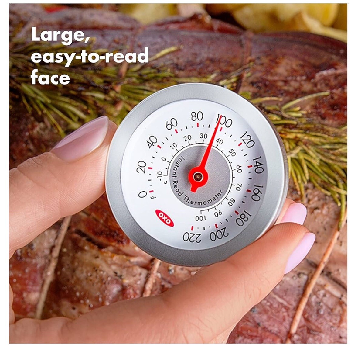 OXO Good Grips Chef's Precision Meat Thermometer, Silver