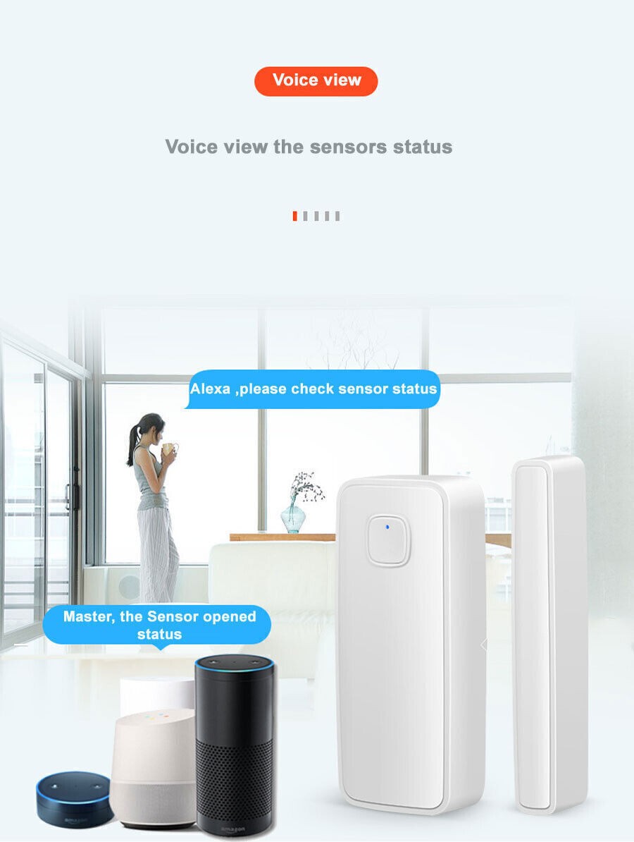 C06 TUYA APP WiFi Door Window Sensor Open/Close Burglar Alarm Security Detector
