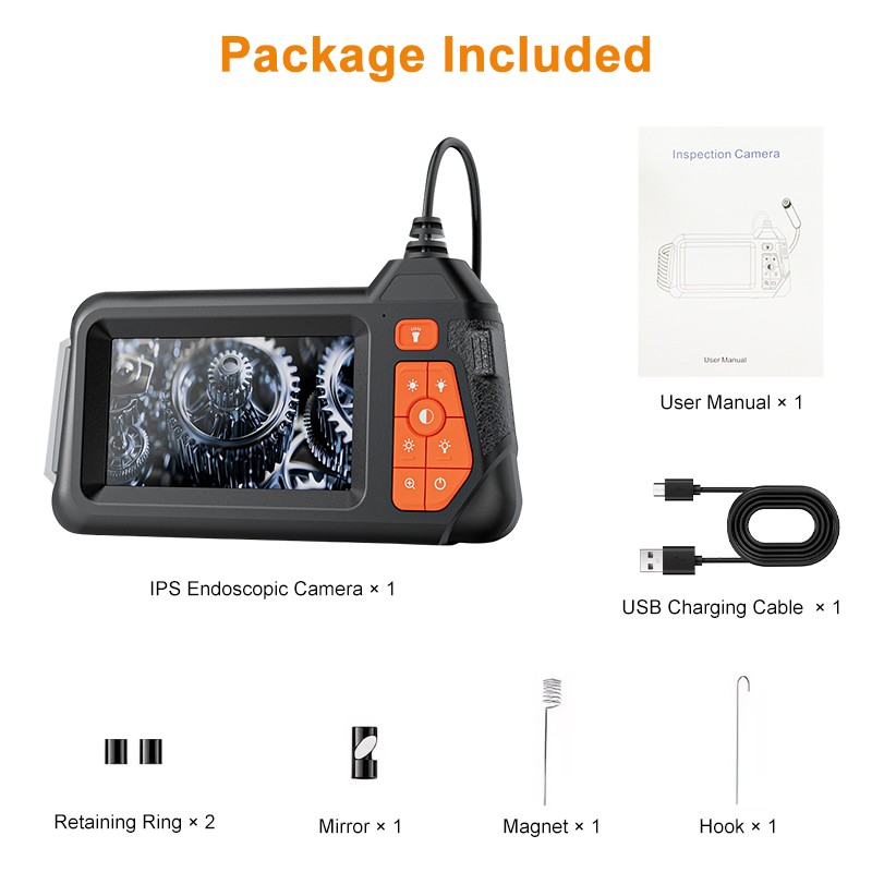 10M 4.3inch LED Industrial Endoscope Borescope 5.5mm Inspection Camera IP67