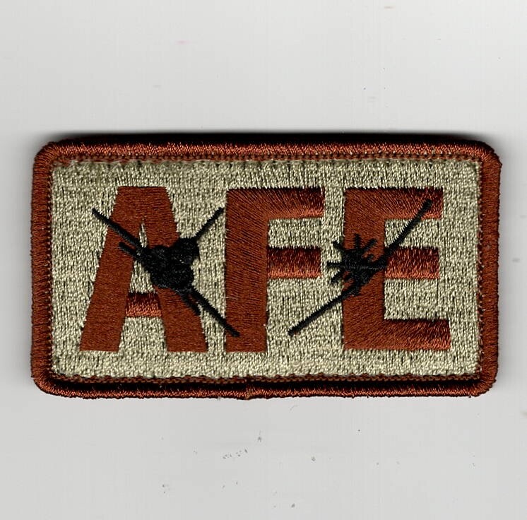 USAF patch DUTY ID:  AFE T-38/T-6  1.8" X 3.25" hooked backside.
