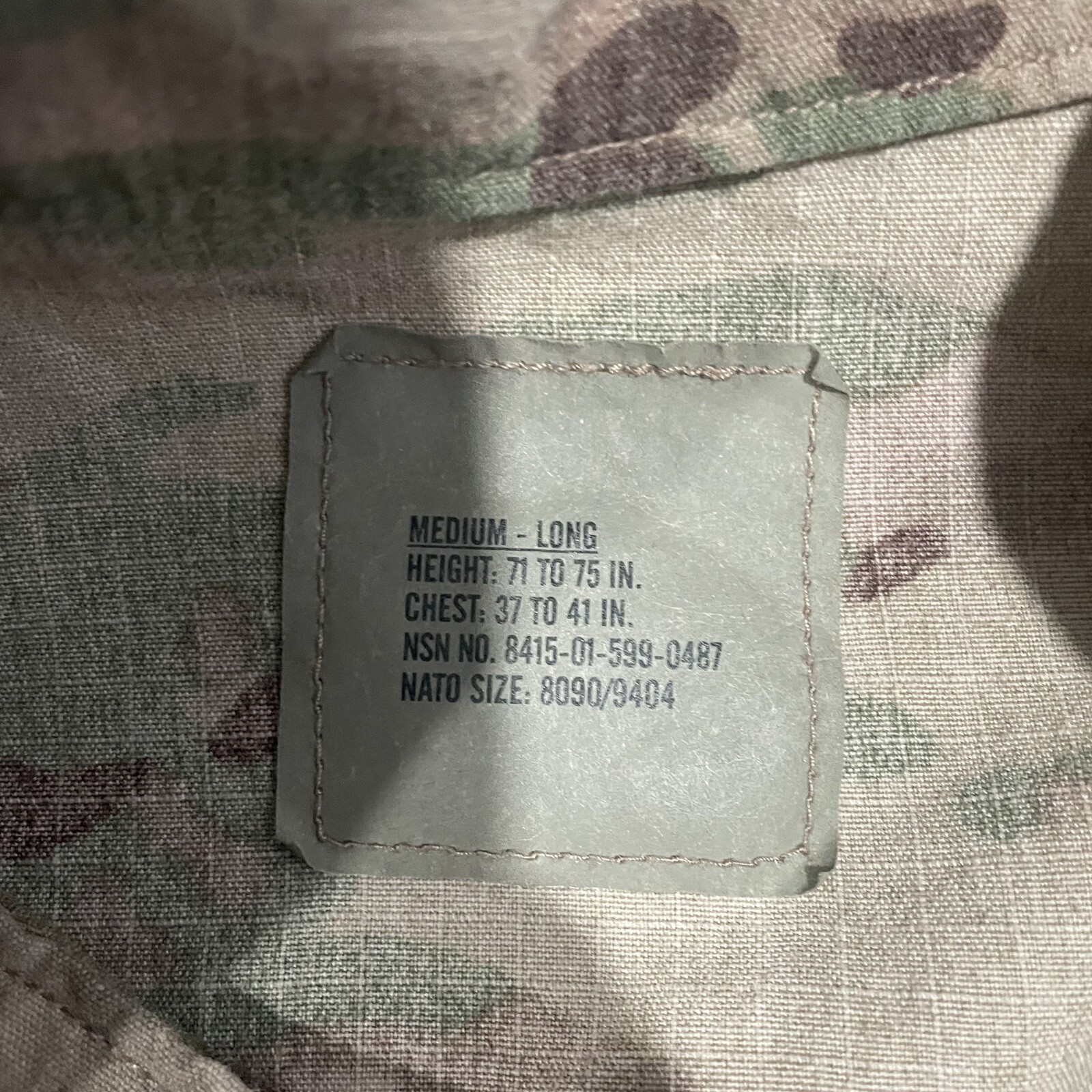 US Military Army Combat Uniform Coat Flame Resistant Bond It Tactical Md Long
