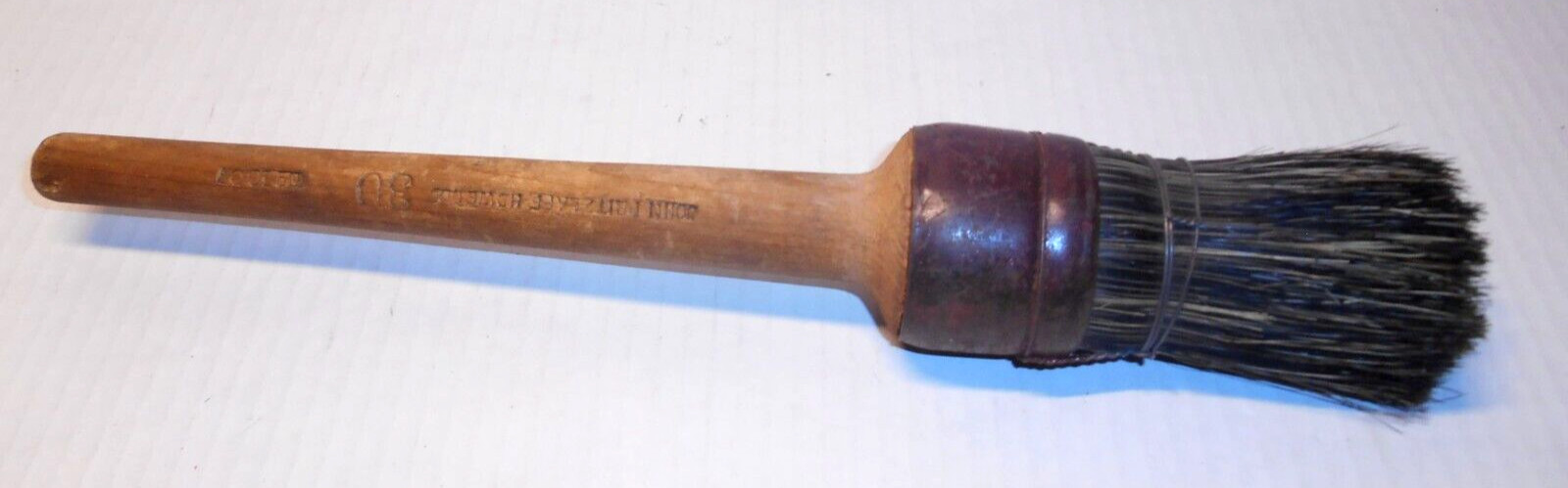 Antique JOHN FRUZLAFE HDWE CO. 30 No. 1007 Natural Bristles Wood Handle 13"