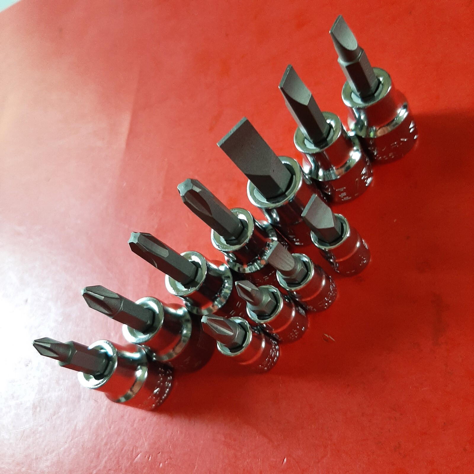 CRAFTSMAN 11pc 1/4 & 3/8" Phillips Flat Tip Screwdriver Bit Driver Socket Set