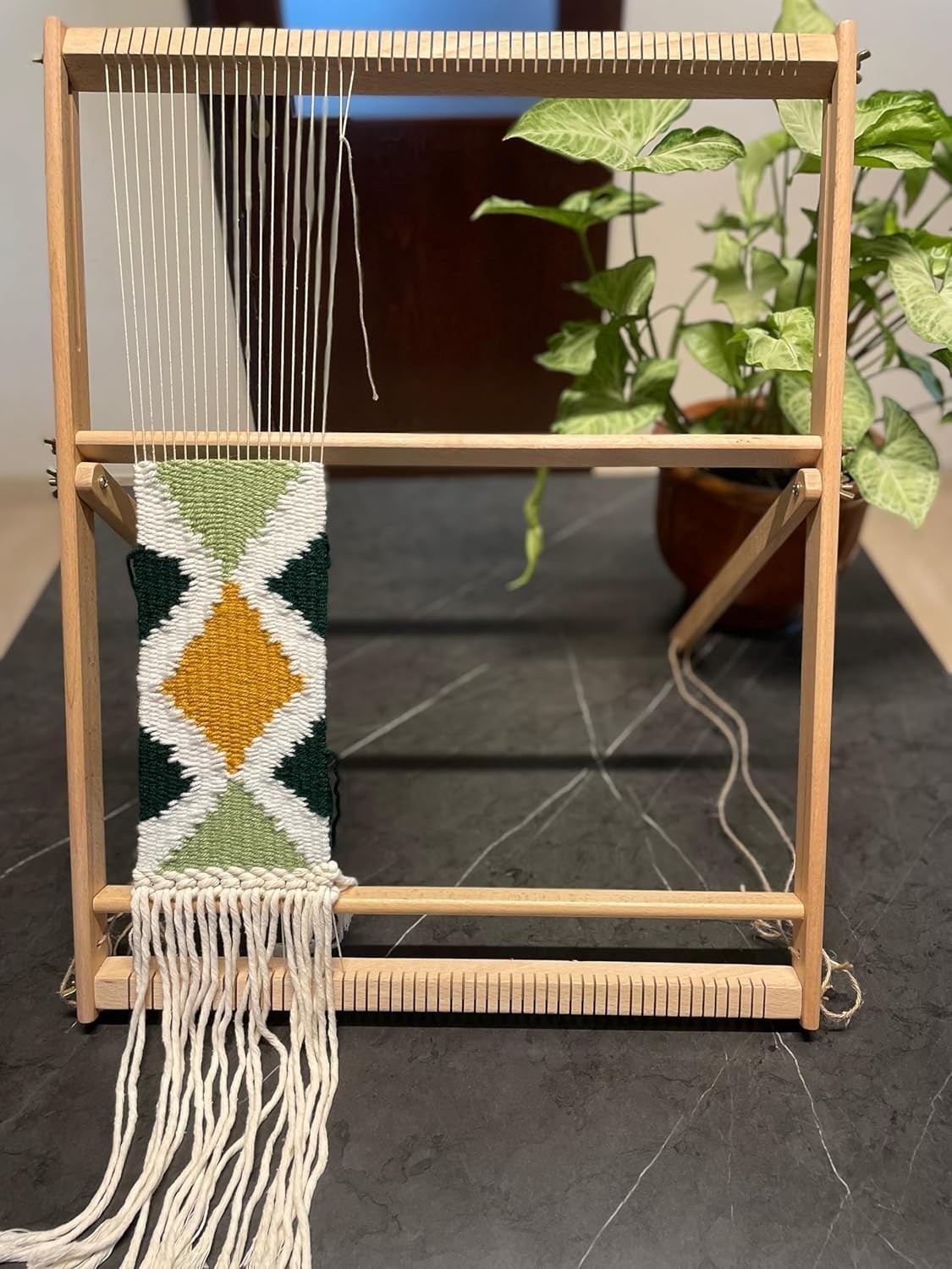 Solid Wood Table-top Weaving Loom, 25.2" H x 19.3" W Extra Large Frame, Solid...