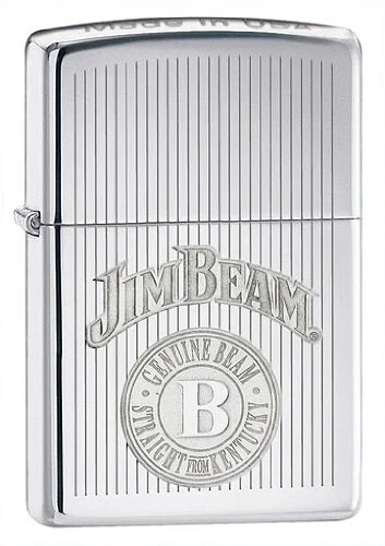 Zippo Jim Beam Crown Stamp Polished Chrome 28190