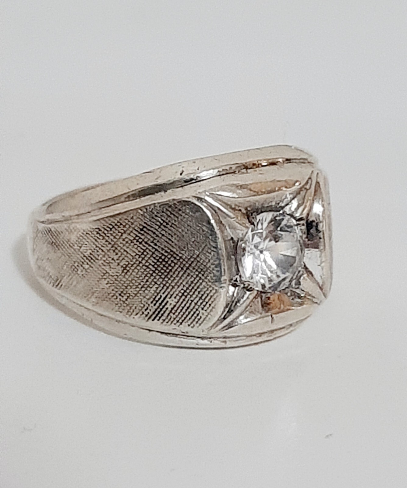 925 MENS SILVER RING Ring Man SOLITAIRE ZIRCON CUTl BRILLIANT $