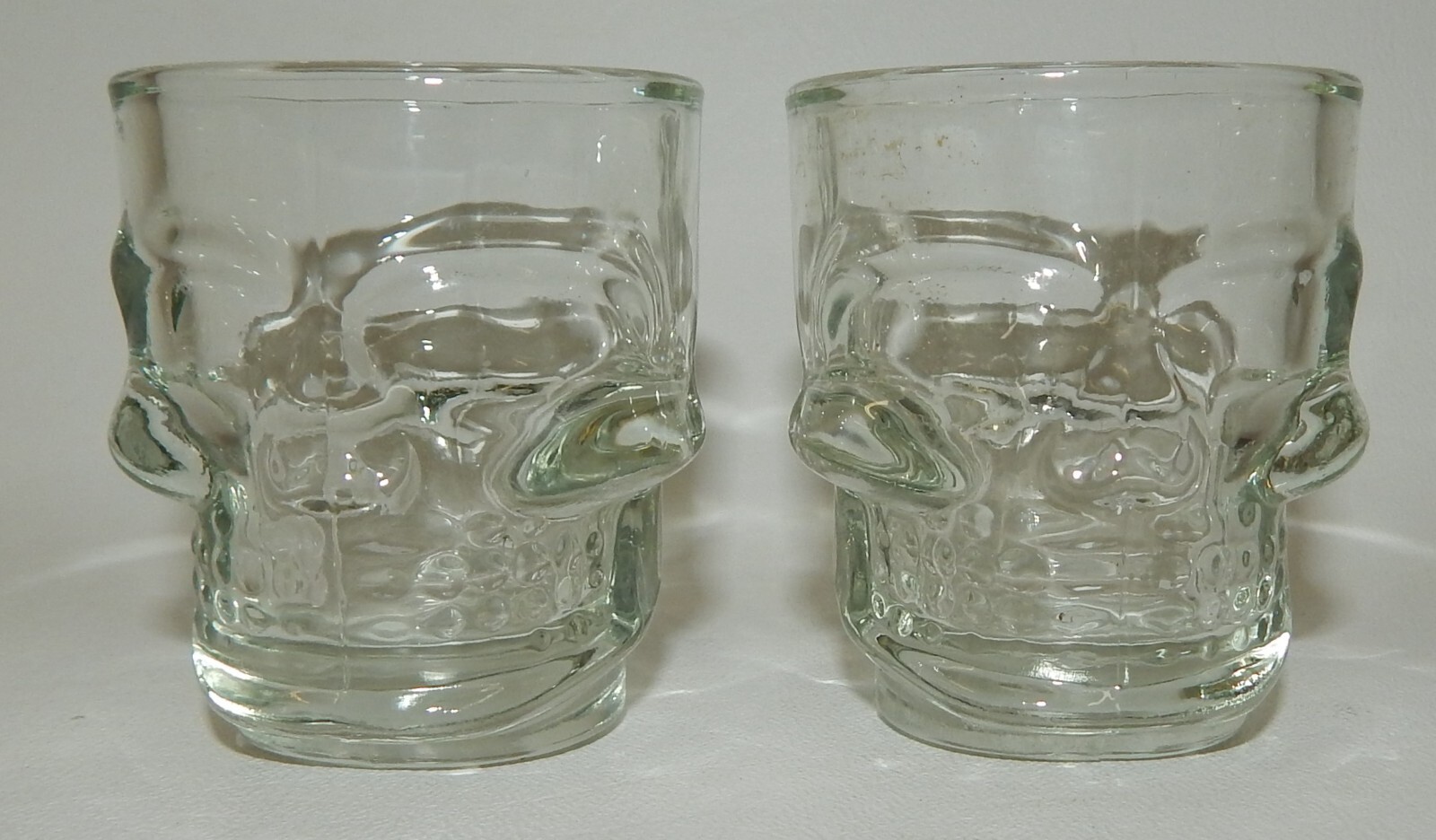 Set 2 Heavy Crystal Skeleton Skull Head Shot Glasses - Dan Aykroyd