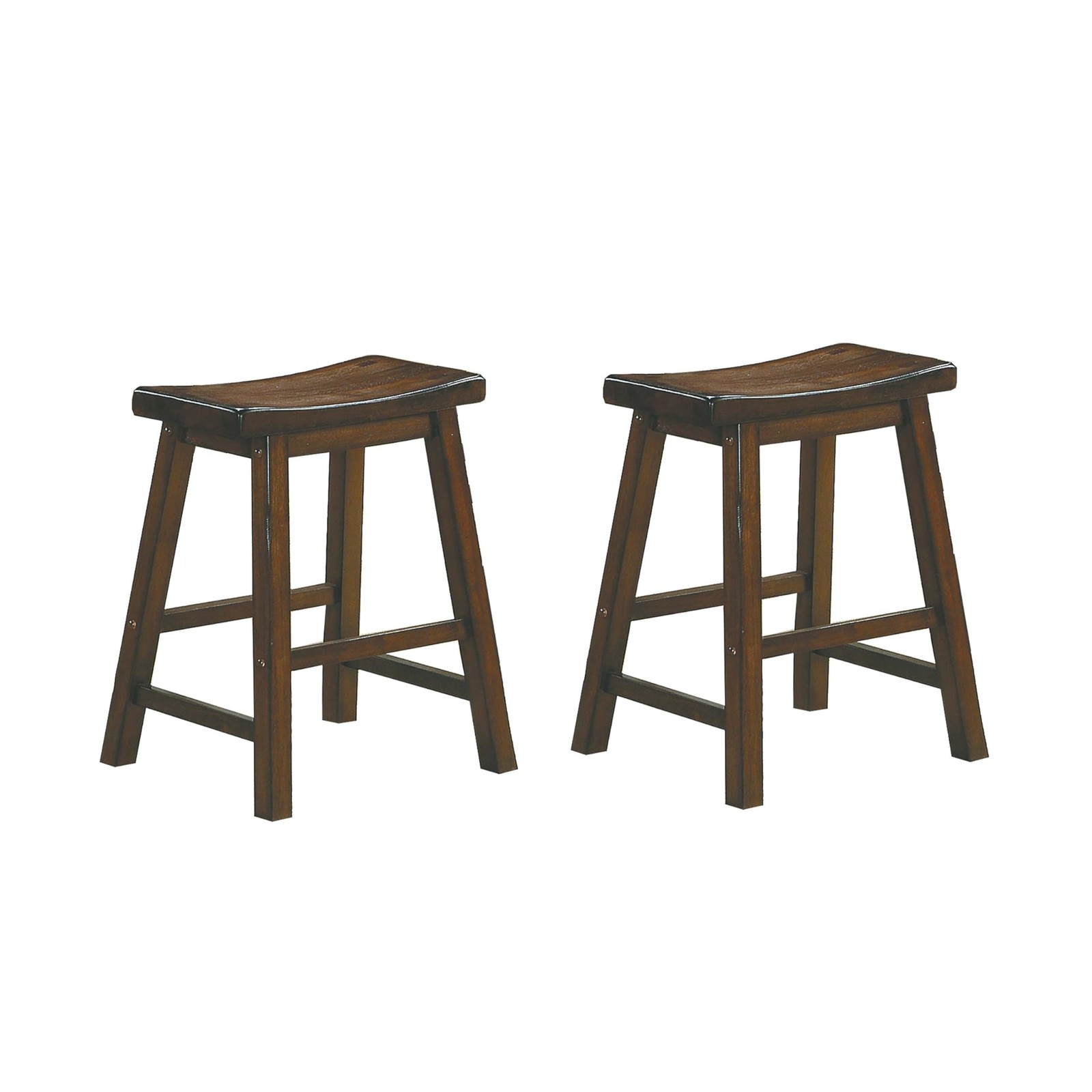 Saddleback Solid Wood Kitchen Height Stool Set of 2 - Saddle Kitchen Stool Di...