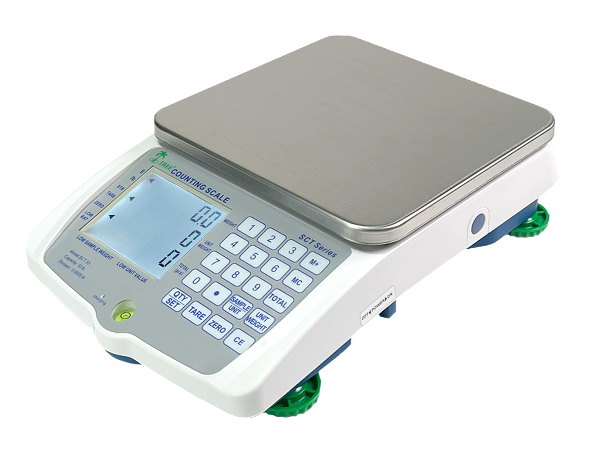 Tree SCT 16 Compact Counting Scale– Rechargeable & Backlit LCD, 16 lb x 0.002 lb