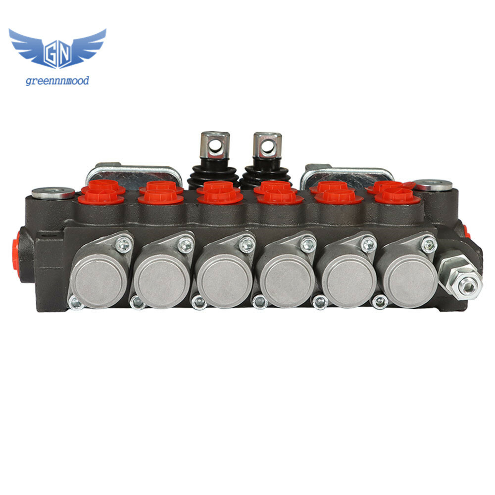 Hydraulic Backhoe Directional Control Valve w/ 2 Joysticks, 6 Spool, 11 GPM