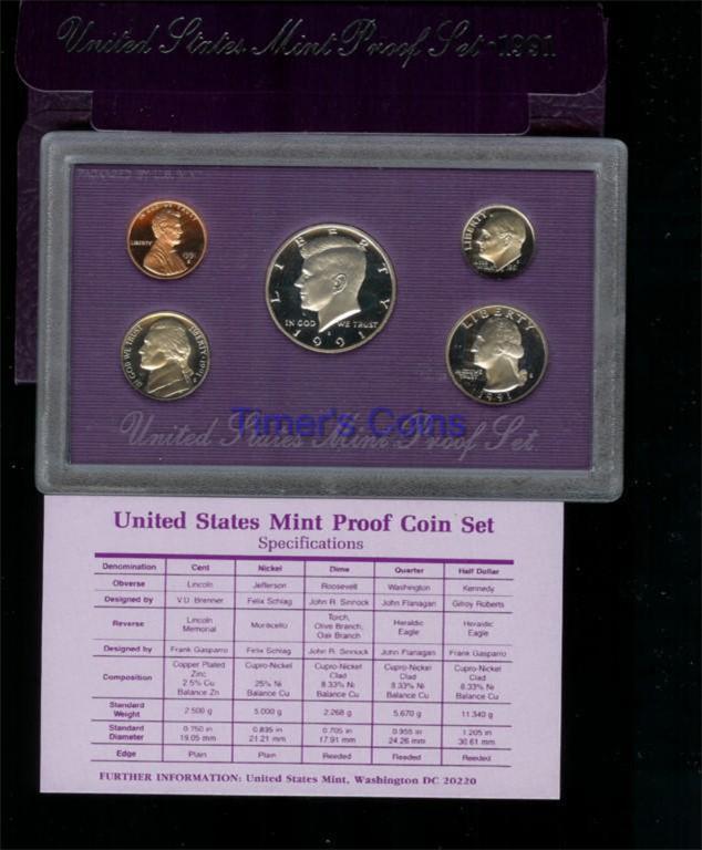 1991 Proof Set - Box/COA Complete - Deep Cameo