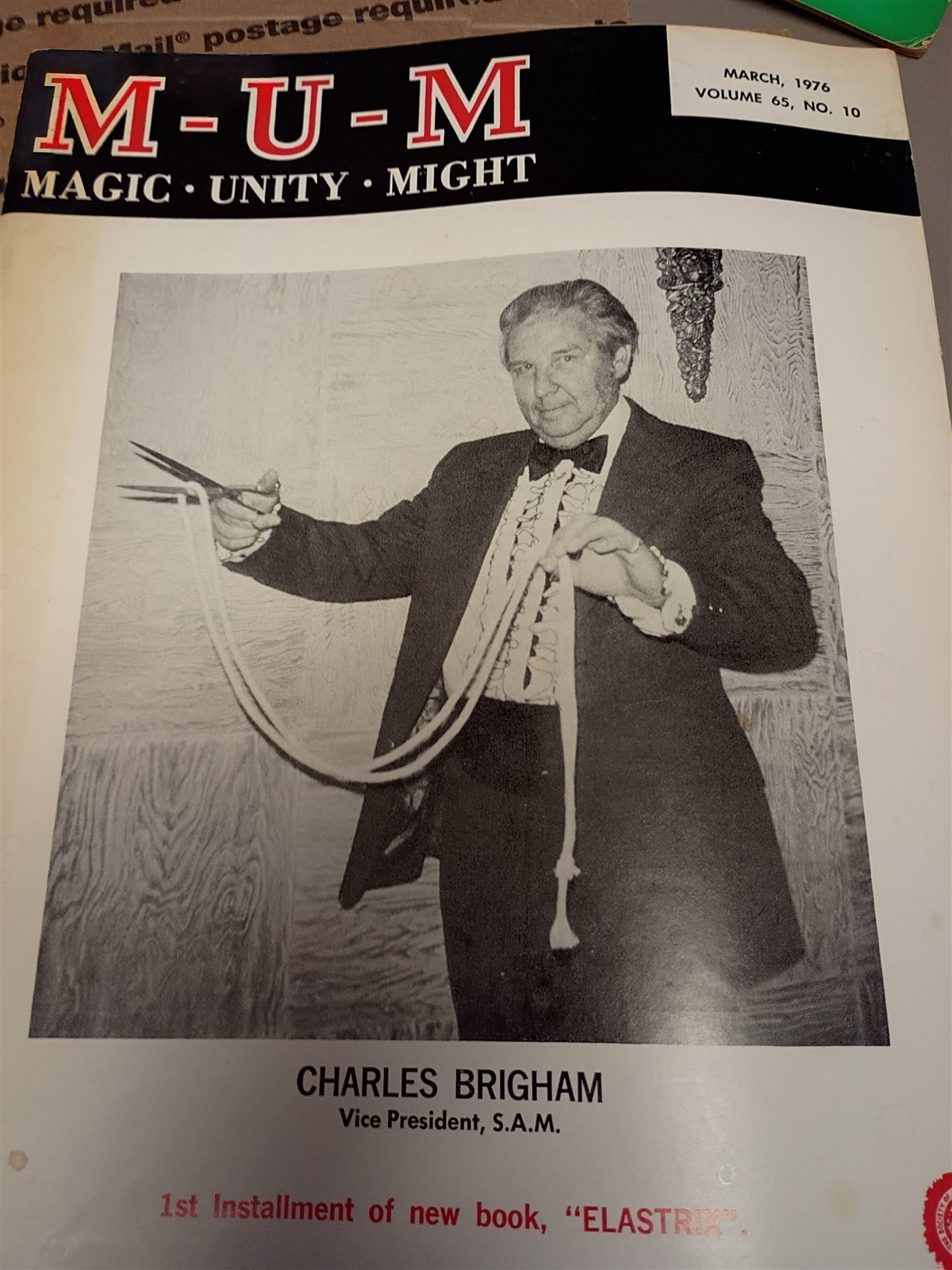 Charles Brigham MUM Society of American Magicians Magazine Issue March 1976 #13