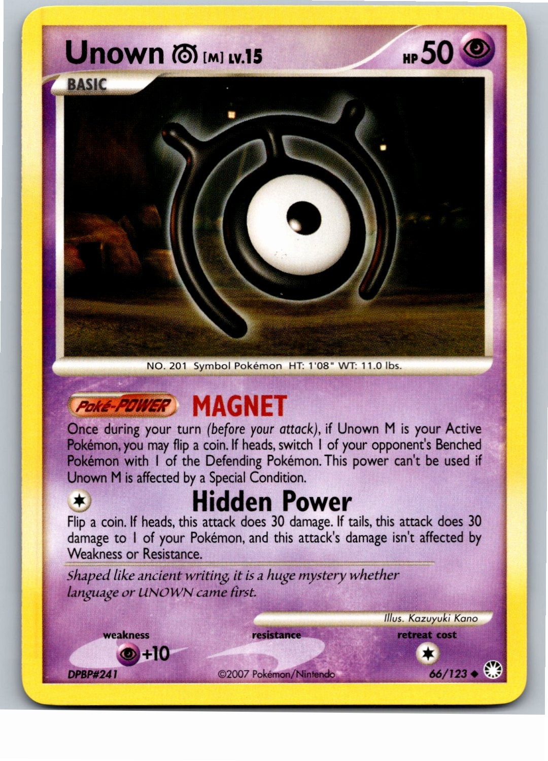 Unown [M] Mysterious Treasures 66/123 2007 NM