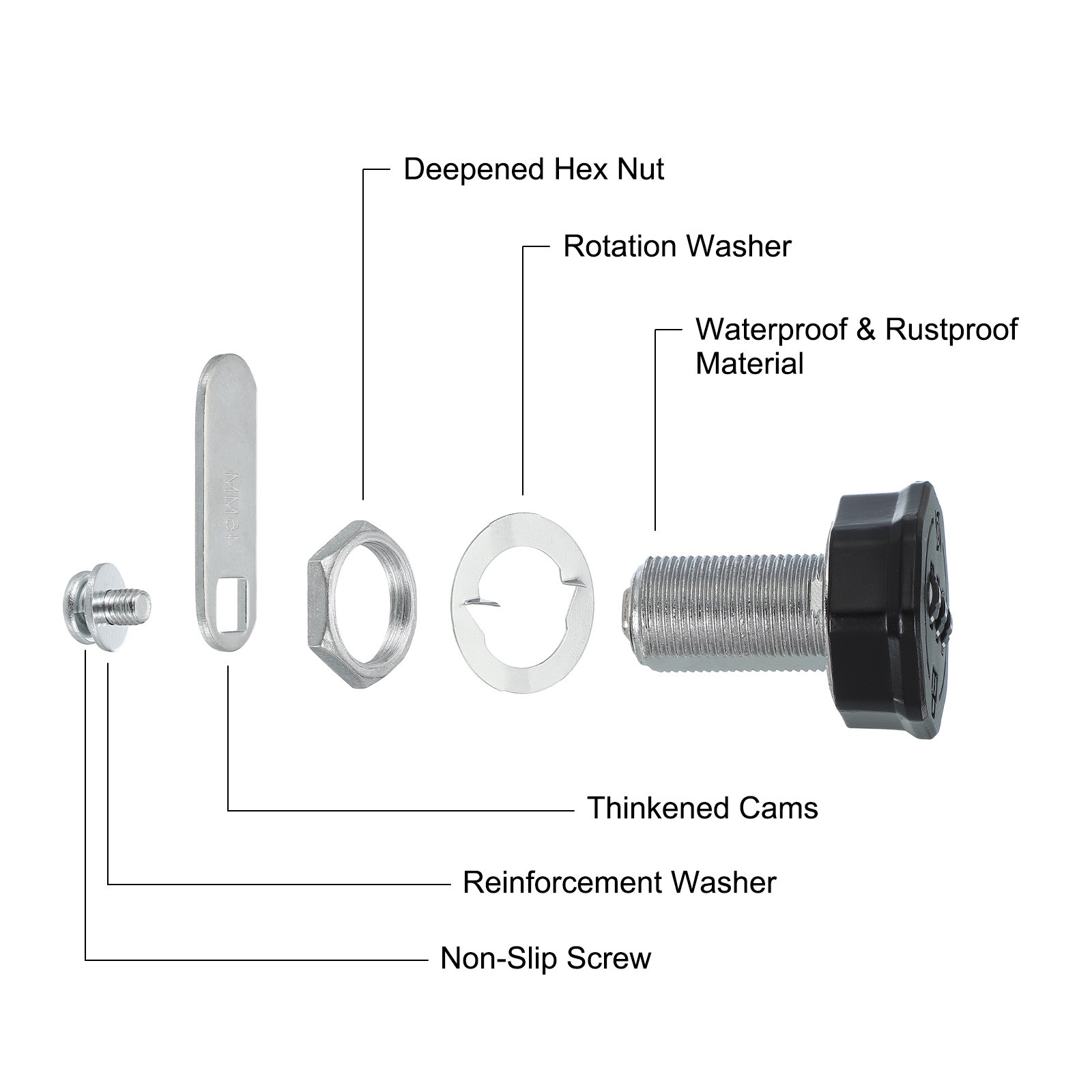 For 13/16" Combination Cylinder Lock for Cabinet Code Black