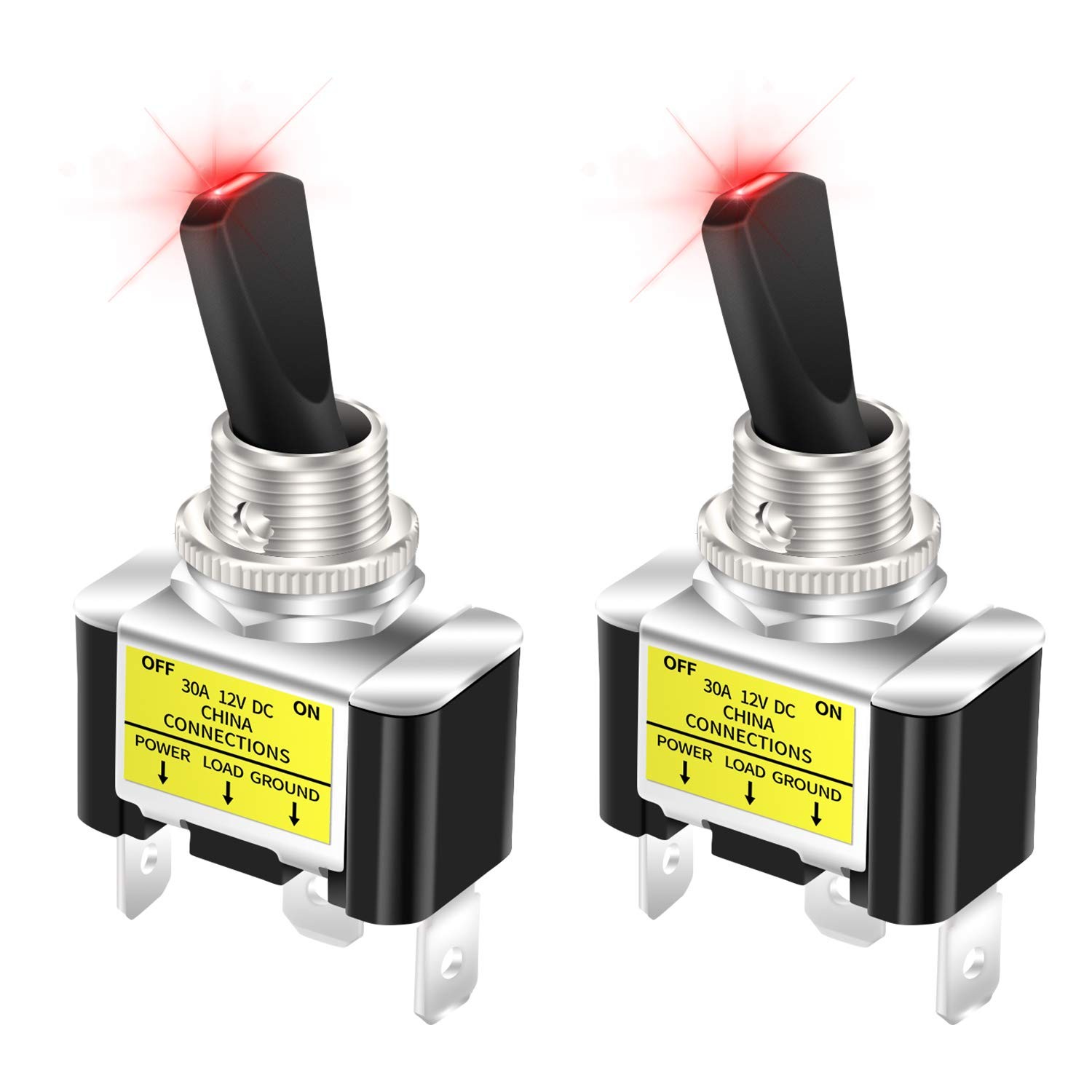 Daiertek 30 Amp Heavy Duty Dc Toggle Switch, 12V 30A Lighted Toggle Sw