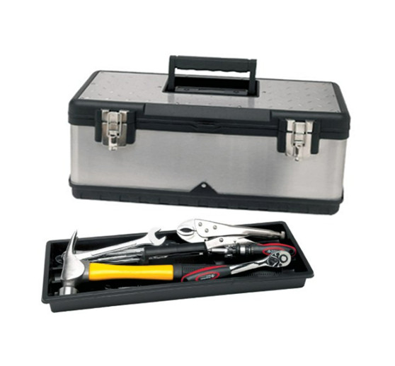 Performance Tool W54026 26" Heavy Duty Lockable Silver Steel Tool Box w/ Handle