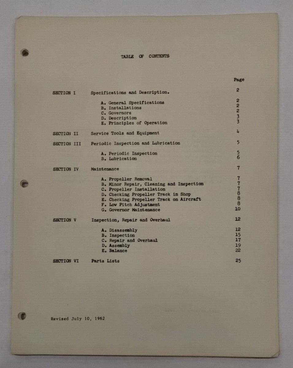 Flottorp Propellers Inspection & Maintenance & Overhaul Manual-Original