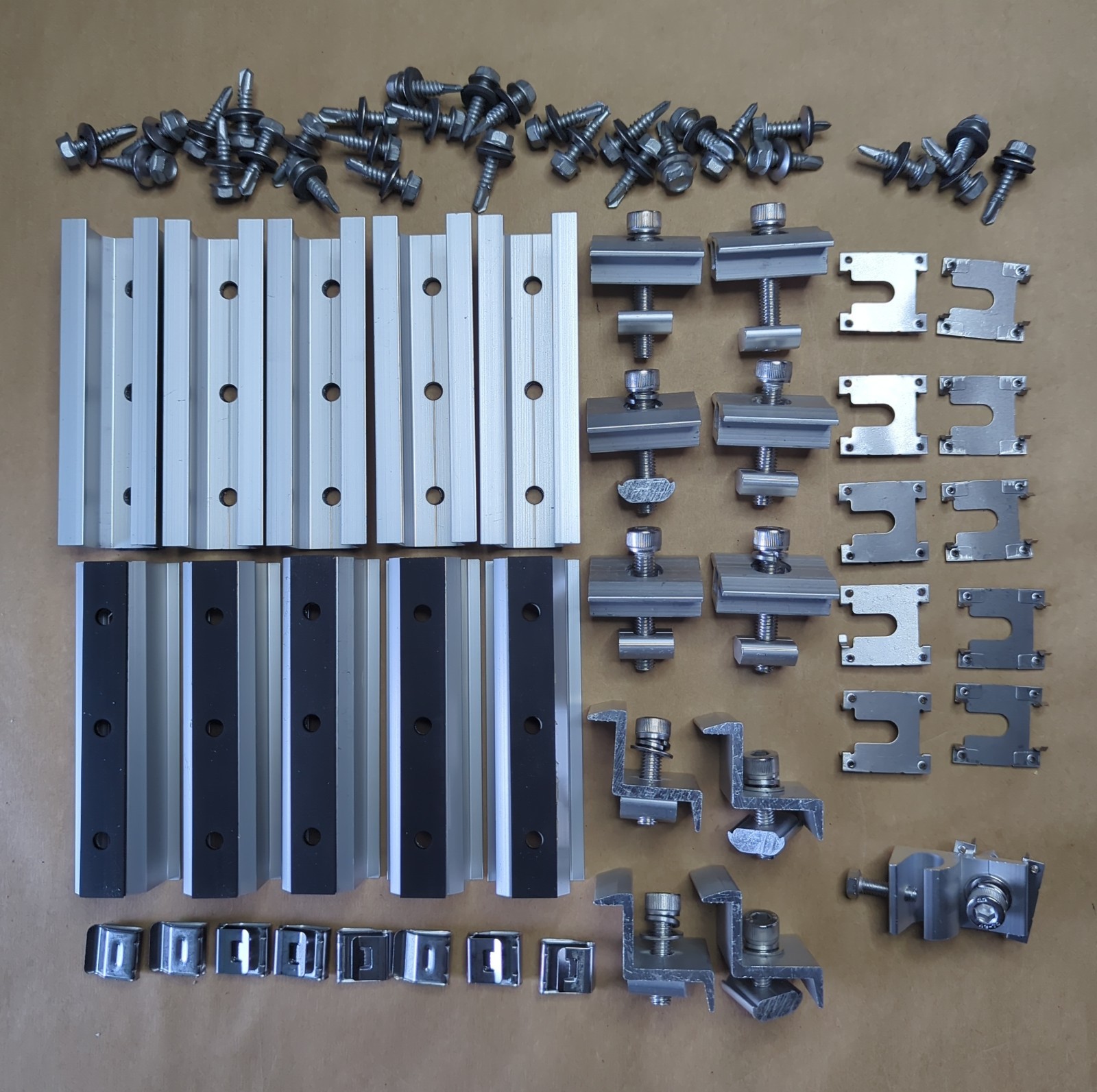 Solar Panel U Mini Rail Kit Mounting Bracket Aluminum For 4 Solar Panels 35mm