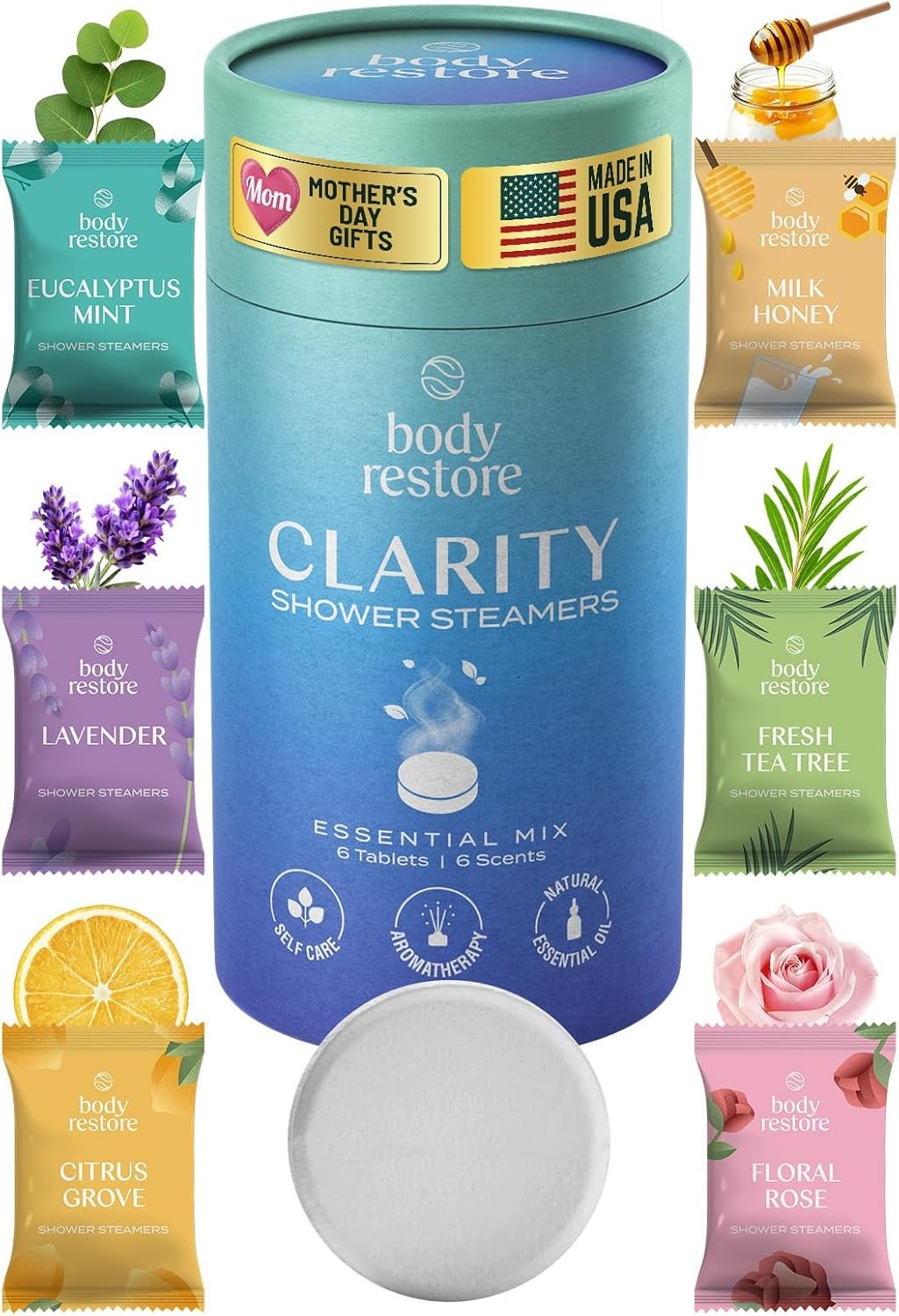 Body Restore Shower Steamers Aromatherapy 6 Pack - Mothers Day Gifts for Mom, Bi