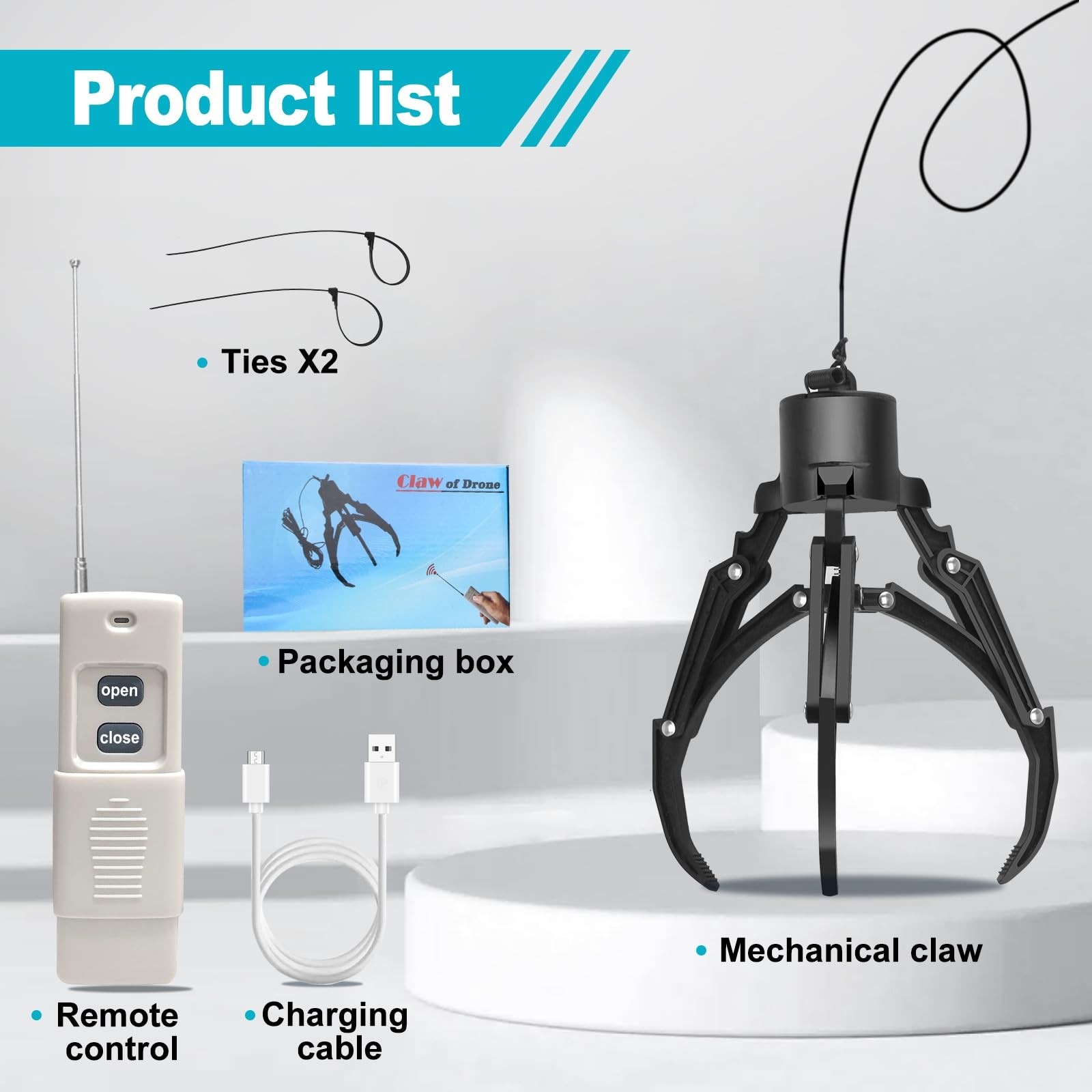 Drone Airdrop System - Remote Control Payload Release Device with Mechanical Cla