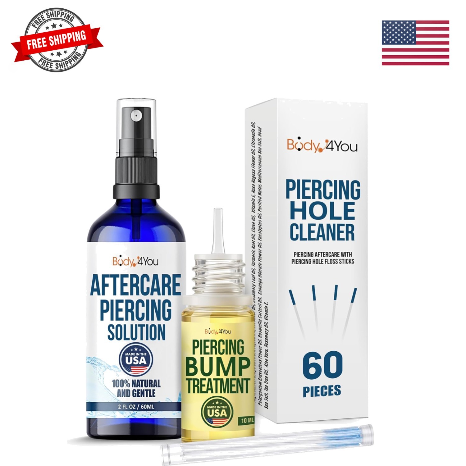 Piercing Aftercare Spray Keloid Bump Removal Piercing Hole Cleaner - Earring ...