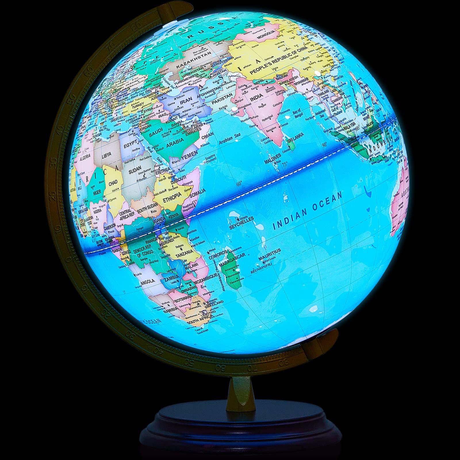 13'' Illuminated World Globe for Adults 720°/360° Rotation Rewritable Kids Li...