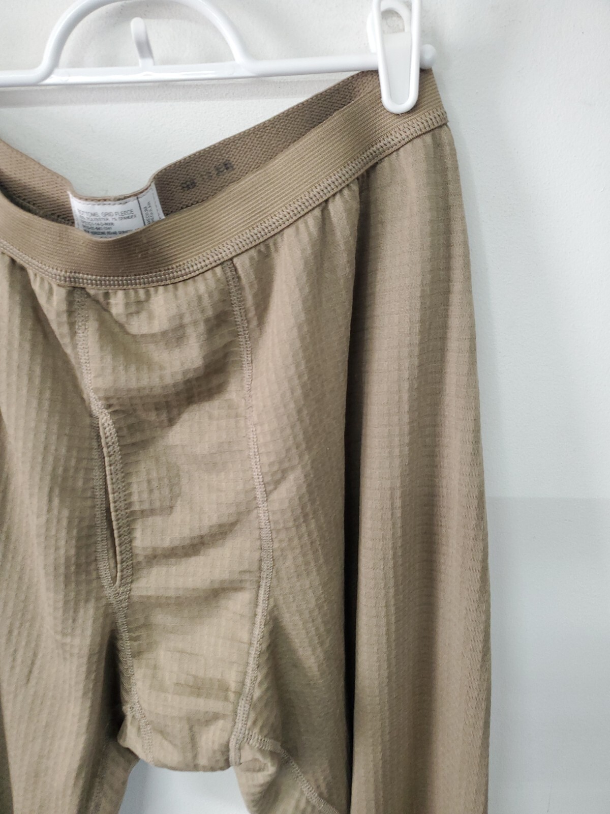 Level 2 Cold Weather Bottoms Grid Waffle Fleece pants tan medium regular coyot