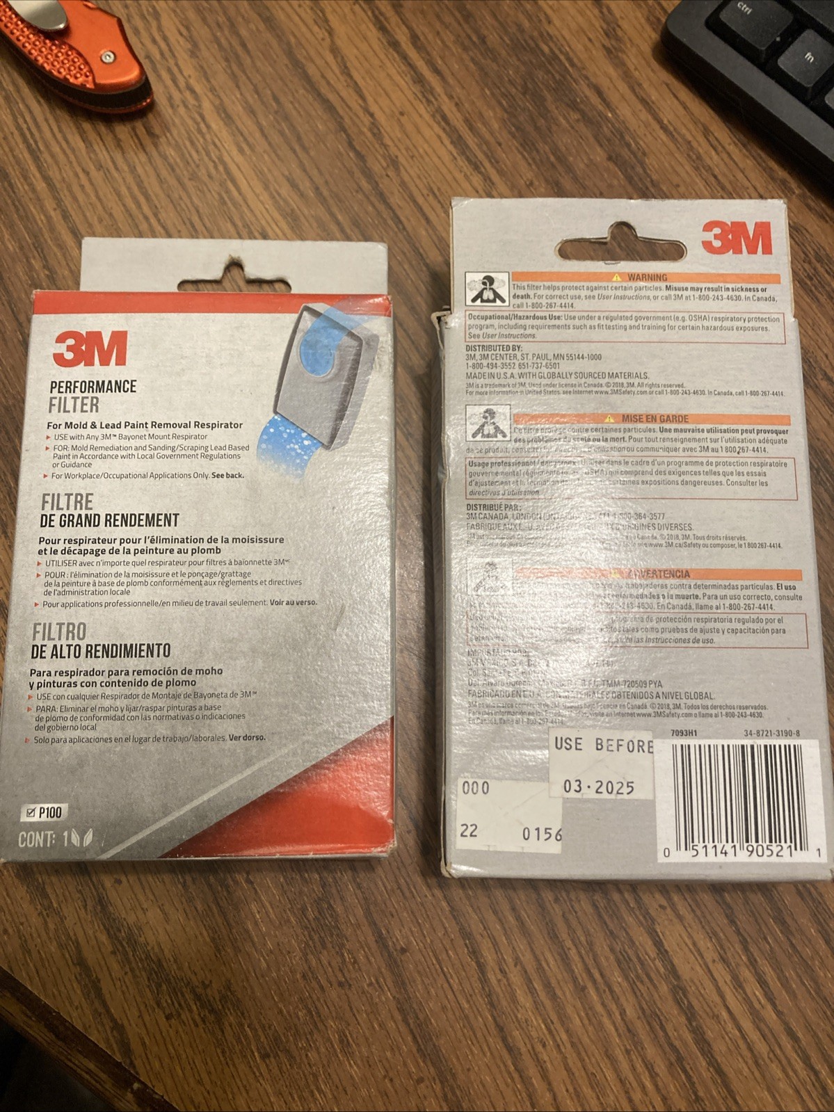 Lot of 2 ~ 3M Replacement P100 Filter 7093H1 For Mold & Lead Paint Removal Exp’d