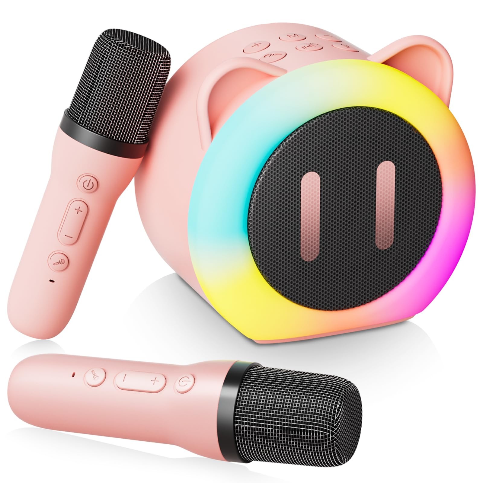 Mini Karaoke Machine for Kids Adults，Portable Karaoke Speaker with 2 Wireless...