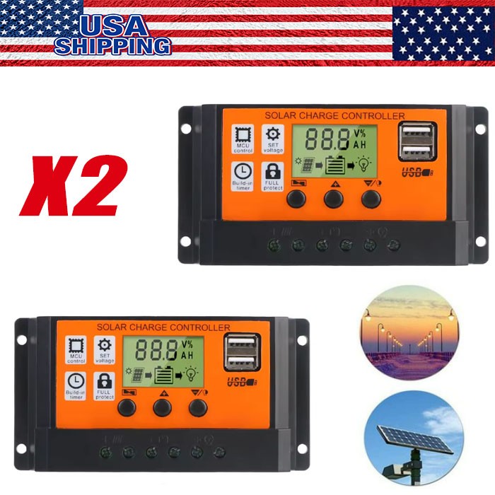 100A MPPT Solar Panel Regulator Charge Controller Auto Focus Tracking 12/24V US