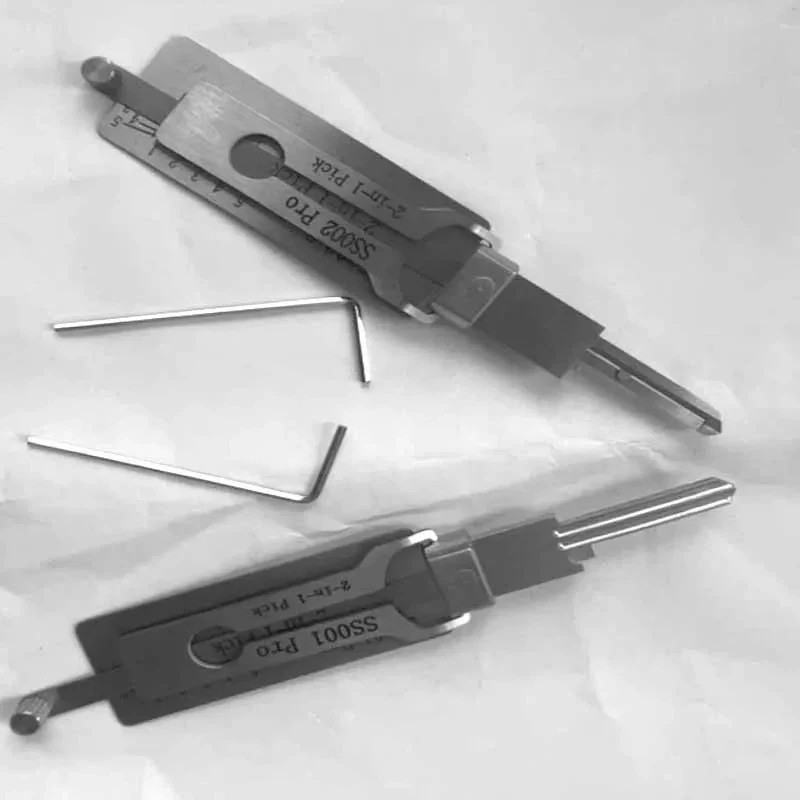2-in-1 Stainless Steel Key Decoder Locksmith SS001 PRO Lock Repair Tools Kit 1PC