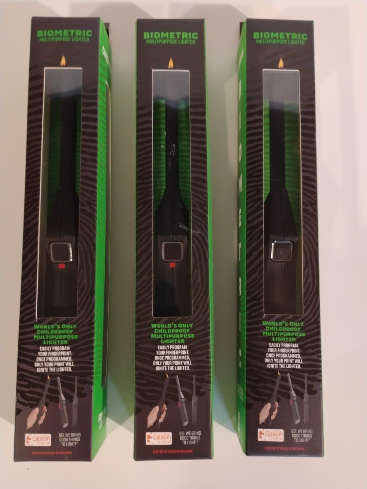 Black Biometric Fingerprint Multipurpose BBQ  Lighter -refillable/rechargeable