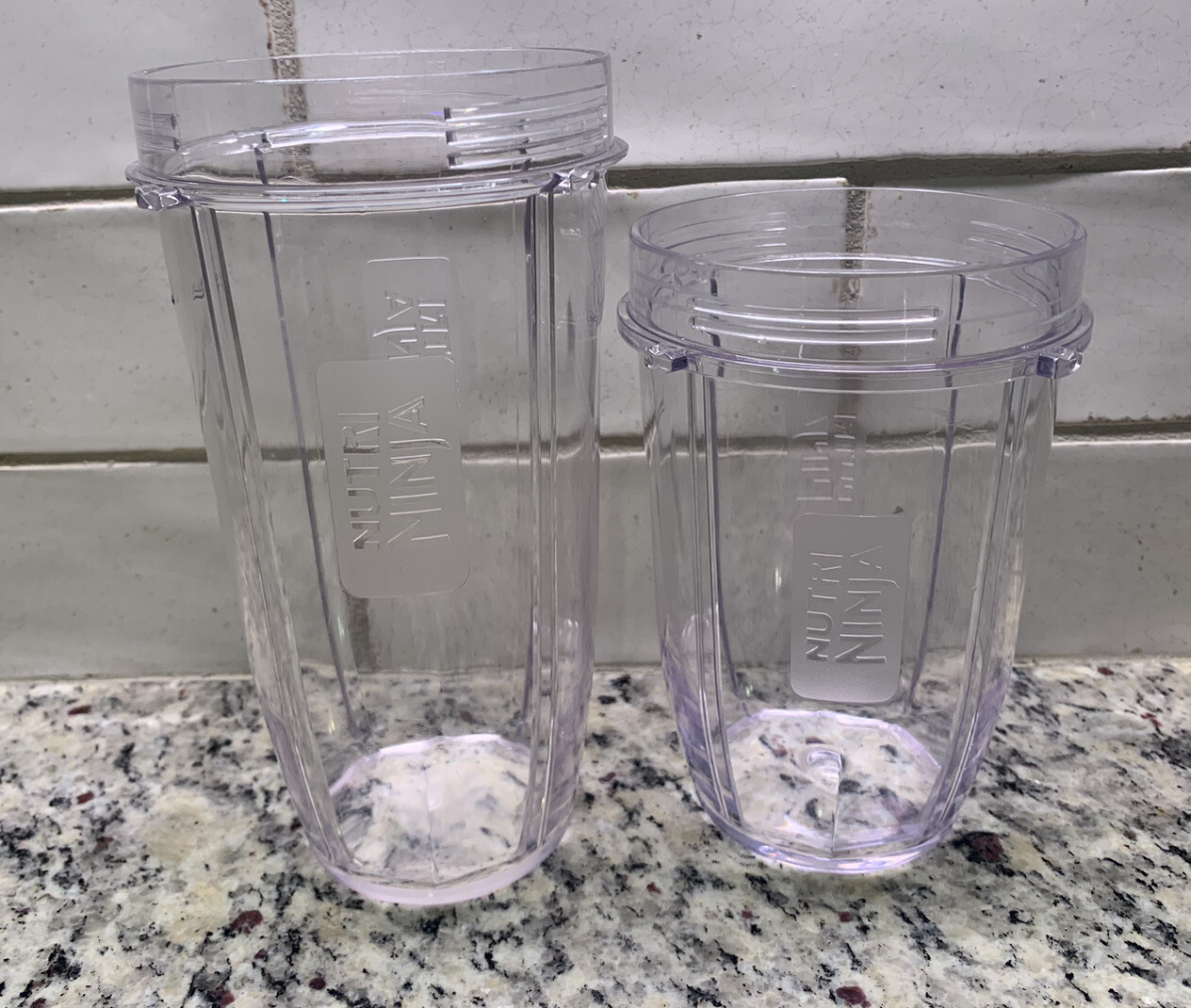 Two Replacement 24 oz & 18 oz Nutri Ninja Blender Cups No Lids Nutrininja