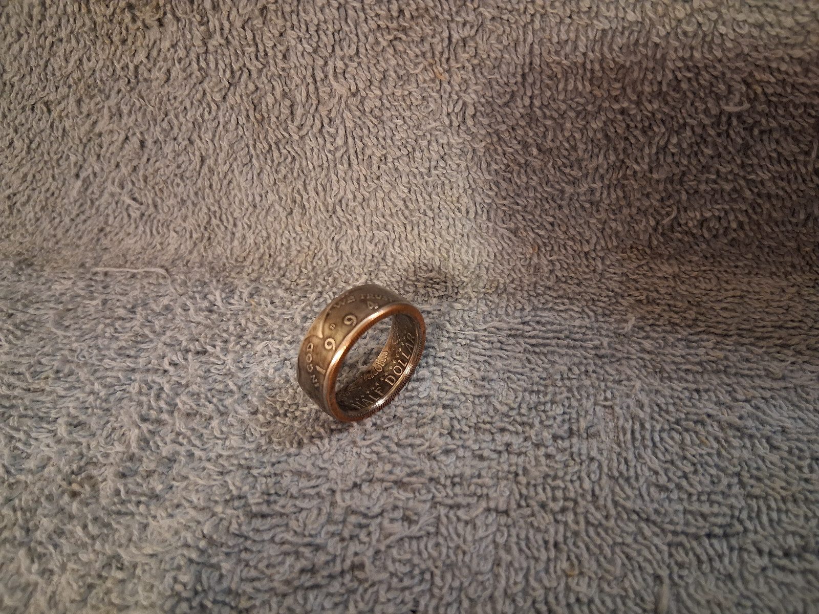 1994 Kennedy Half Dollars  size 10   coin ring  handmade mixed metals