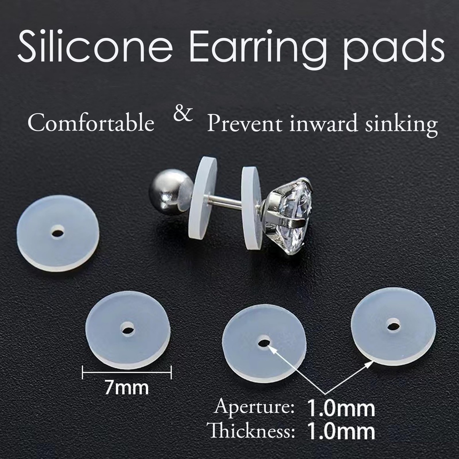 50~100Pcs Silicone Earring Backs Stopper for Piercings, Clear Discs Stabilize...