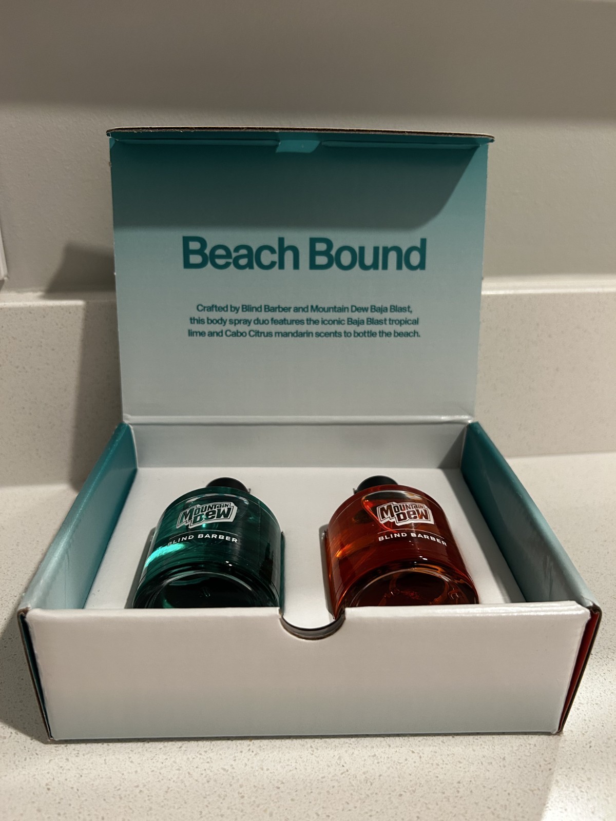 Limited Edition Mountain Dew Baja Blast Cologne (Set of 2) Blind Barber Collab