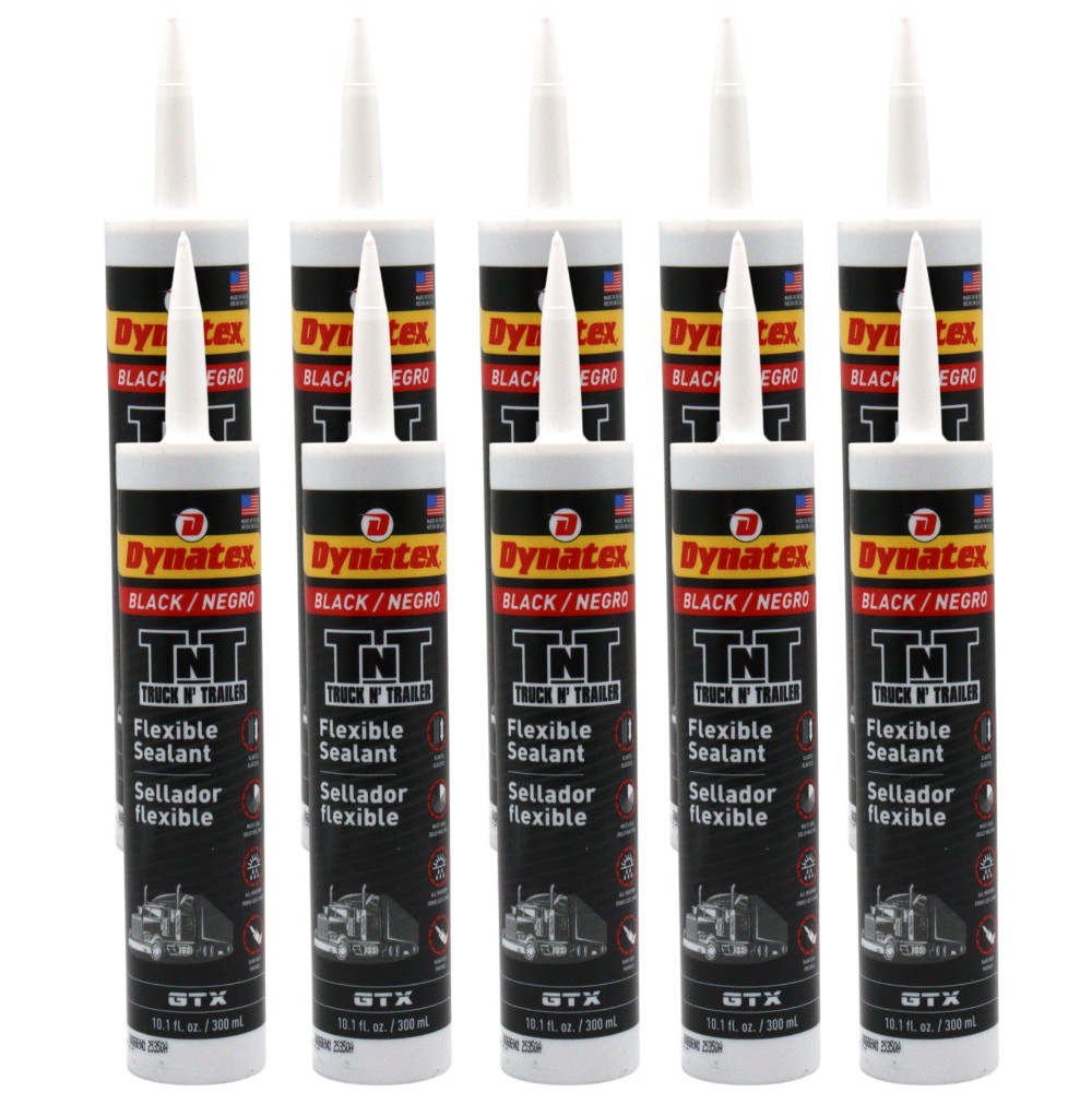 Dynatex Truck N Trailer Black Sealant 10.1 oz - Flexible All-Weather (10-Pack)