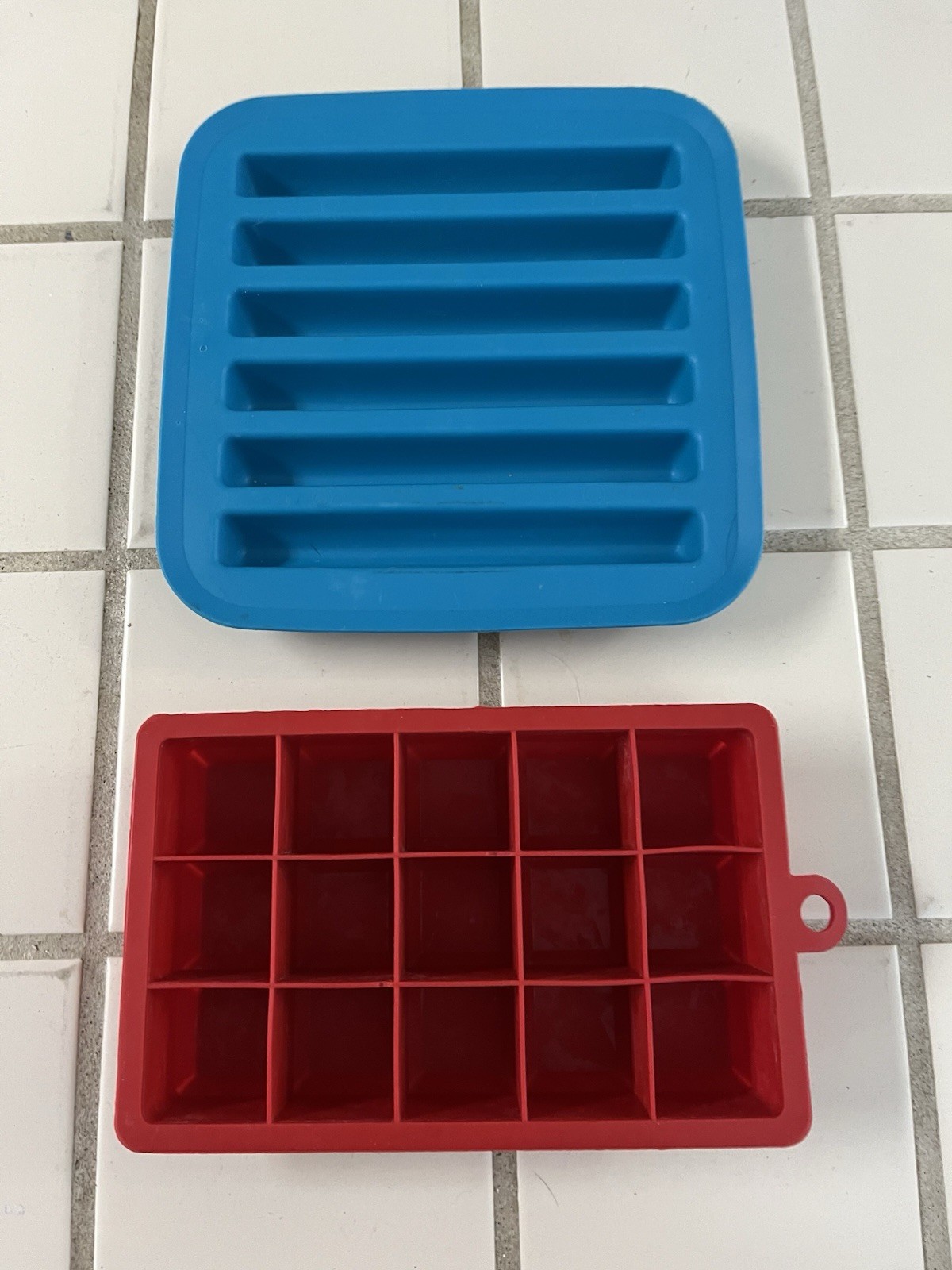 Two Silicone Ice Cube Trays